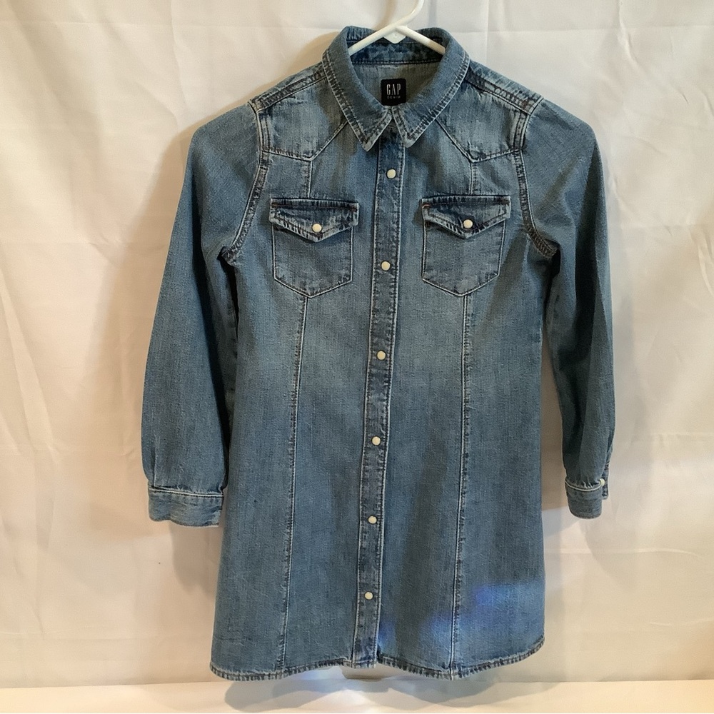 GAP Denim Shirt dress in Light Blue Wash